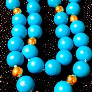 14k Vintage Large Turquoise Necklace